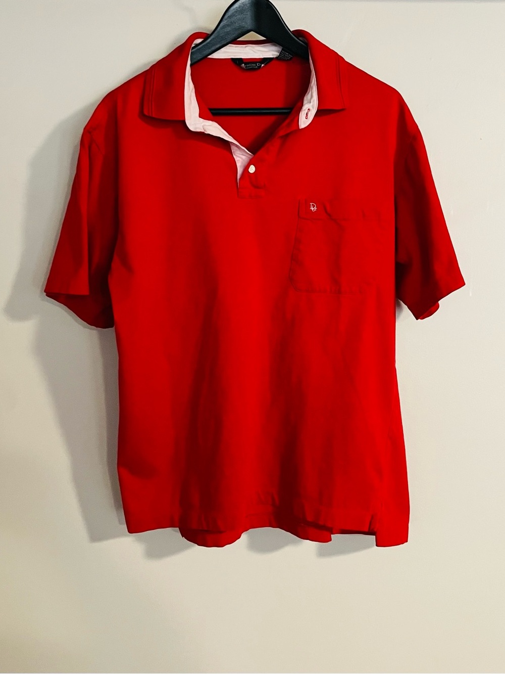 Christian Dior Monsieur Men’s Classic Red Cotton Polo Shirt Size L